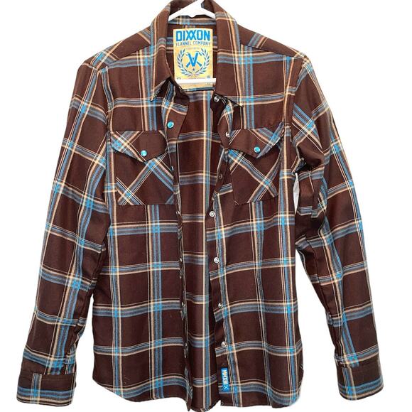 Dixxon Apache Anniversary Edition Brown Plaid Flannel Shirt size Medium - Picture 1 of 11